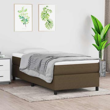 vidaXL Boxspring bed 80x200 cm stof donkerbruin, Verzenden, Nieuw