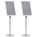 vidaXL Posterstands 2 pcs Zilver 45 x 32,7 x 108 cm, Verzenden, Nieuw in verpakking