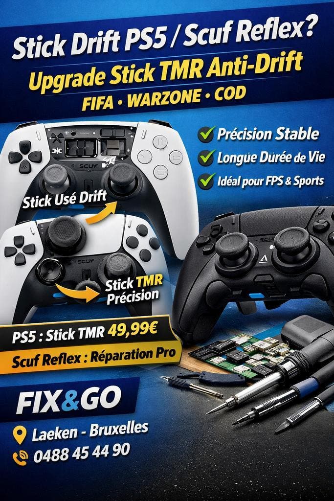 Stick Drift PS5 / Scuf Reflex – Upgrade Stick TMR Anti-Drift, Services & Professionnels, Réparation & Entretien | PC & Consoles de jeu vidéo