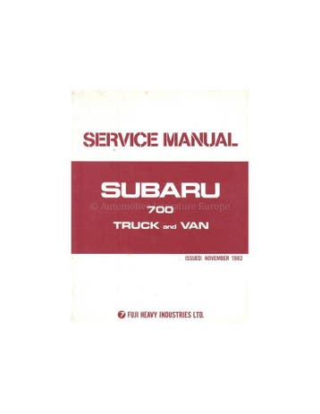 1983 SUBARU 700 WERKPLAATSHANDBOEK ENGELS