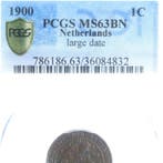 Nederland. 1 Cent 1900 (2 Graded Coins) (Zonder, Postzegels en Munten