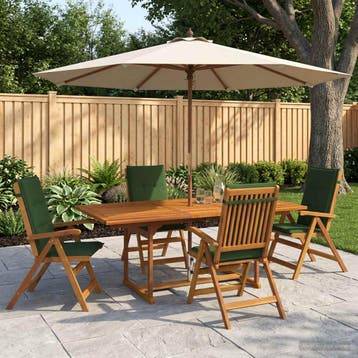 vidaXL 5-delige tuin eetset Naturel Massief Acacia Hout, Verzenden, Nieuw