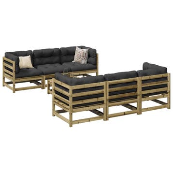 vidaXL 7-delige Loungeset geïmpregneerd grenenhout, Verzenden, Loungeset