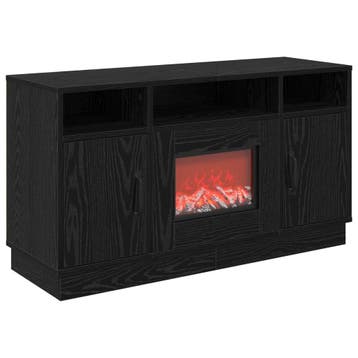 vidaXL Elektrische haard Zwart eiken 100 x 33 x 55 cm, Verzenden, Nieuw