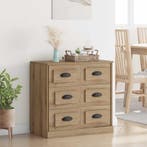 vidaXL Dressoir Artisan Eiken 70 x 35,5 x 67,5 cm Bewerkt, Huis en Inrichting, Verzenden, Nieuw