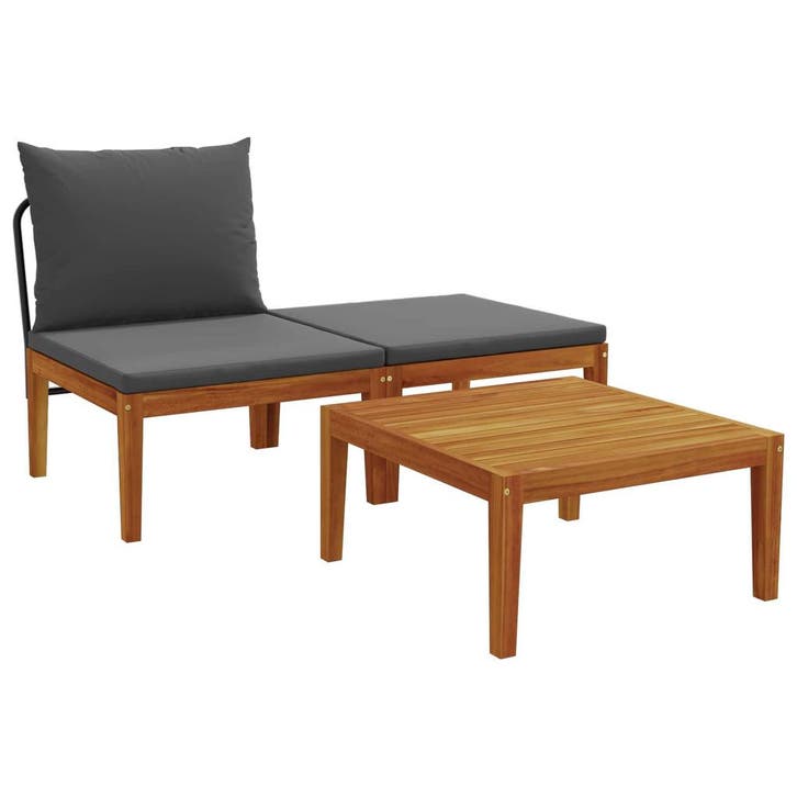 vidaXL 3 pcs Lounge Set Massief Acacia Hout Naturel, Tuin en Terras, Tuinsets en Loungesets, Nieuw, Verzenden
