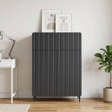 vidaXL Dressoir Zwart 66 x 34,5 x 92 cm Bewerkt hout, Verzenden, Nieuw