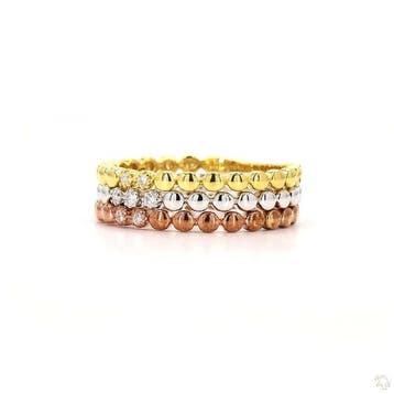 Ring - 18 karaat Geel goud, Witgoud, Roségoud - 0.10ct. tw., Nieuw