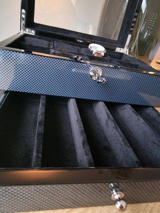 Exclusive Line - Sieradendoos - High-End Carbon Finish, Antiek en Kunst, Kunst | Designobjecten