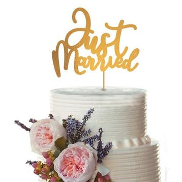 Taart Topper Just Married, Hobby en Vrije tijd, Verzenden, Nieuw