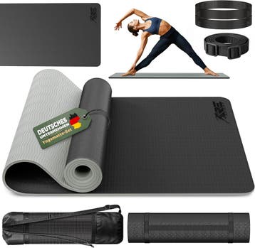 Yogamat - Fitness mat - Sportmat - Yoga mat extra dik - Zwar, Verzenden, Nieuw