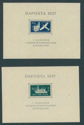 Ville libre de Dantzig 1937 - Lot neuf et non utilisé avec 6