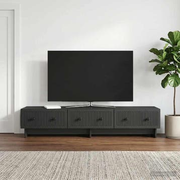 vidaXL TV Kast met lade Zwart 147 x 34,5 x 30 cm Bewerkt, Huis en Inrichting, Verzenden, Nieuw