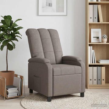 vidaXL Recliner Taupe Stof, Verzenden, Nieuw