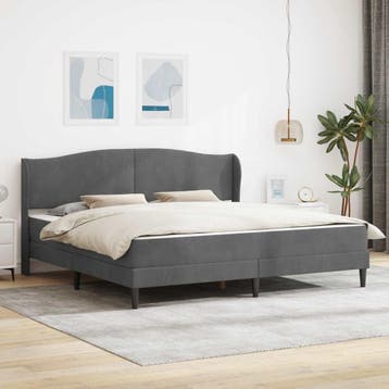 vidaXL Bedframe met hoofdeinde Donkergrijs 180 x 200 cm, Huis en Inrichting, Slaapkamer | Bedden, Verzenden, Nieuw