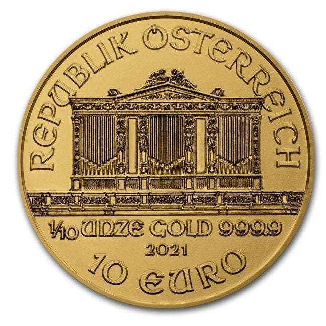 Oostenrijk. 10 Euro 2021 1/10 oz €10 EUR Austrian 9999 Gold, Timbres & Monnaies, Métaux nobles & Lingots