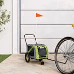vidaXL Hondenfietstrailer oxford stof en ijzer groen en, Verzenden