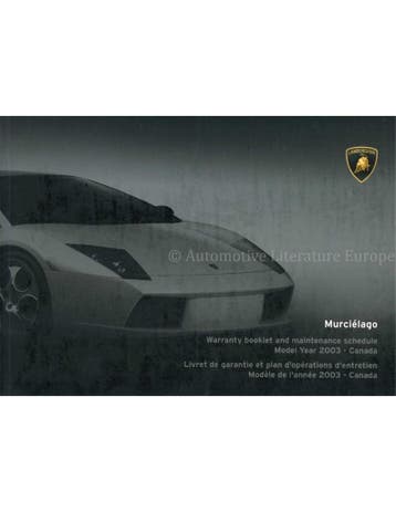 2003 LAMBORGHINI MURCIÉLAGO GARANTIE & SERVICE