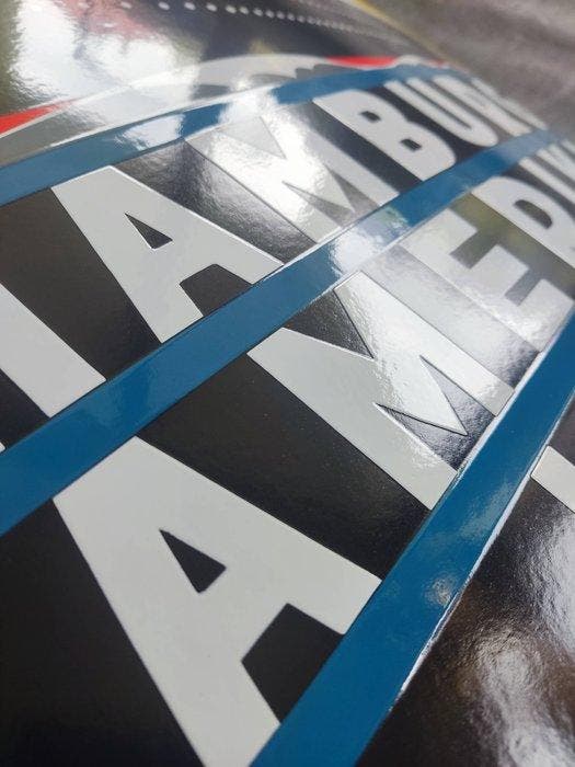 HAPAG - Hamburg Amerika HAPAG Reise USA enamel sign, Antiek en Kunst, Antiek | Wandborden en Tegels