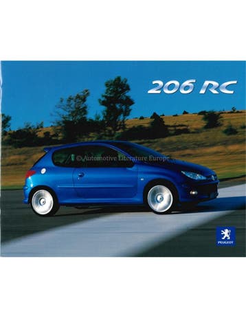 2002 PEUGEOT 206 RC BROCHURE ENGELS, Nieuw