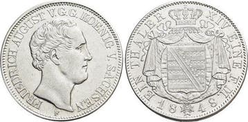 Taler, daalder 1848 F Sachsen-albertinische Linie Friedri..., Verzenden