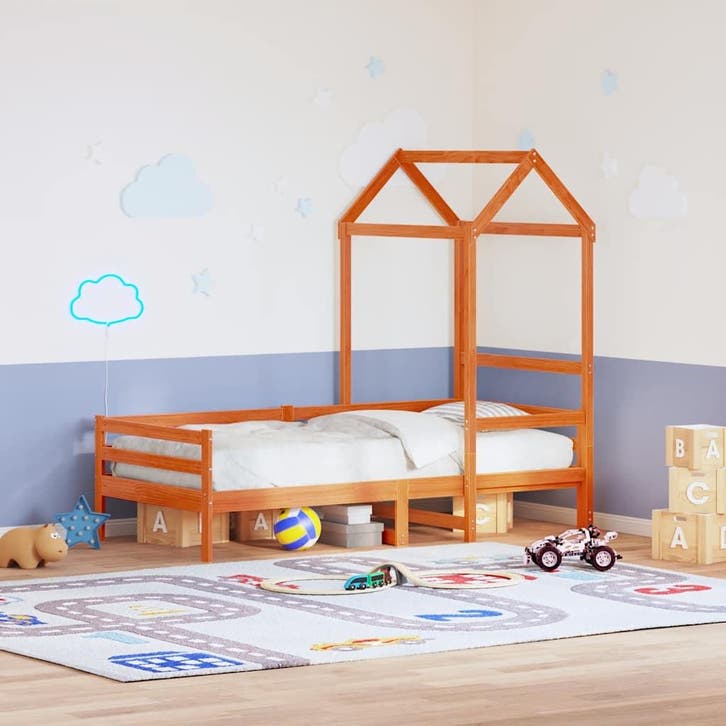 vidaXL Kinderbedhuisje 108x70x176,5 cm massief grenenhout, Huis en Inrichting, Slaapkamer | Bedden, Nieuw, Verzenden