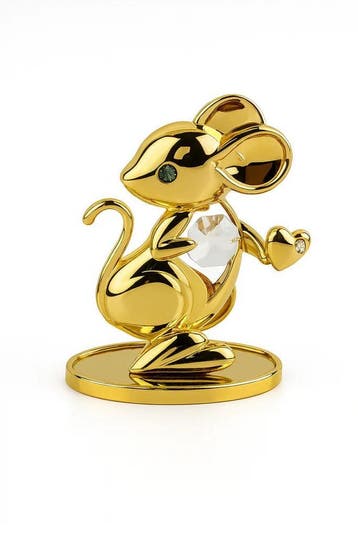 24K Vergulde Kristallen Beeldjes – Luxe Cadeaus &amp;Verzamel, Overige materialen, Verzenden, Nieuw, Goud