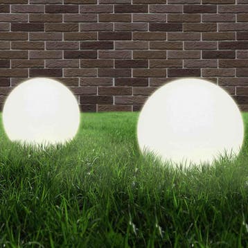 vidaXL LED-bollampen 2 st rond 40 cm PMMA, Tuin en Terras, Verzenden, Nieuw