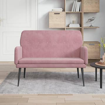 vidaXL Bankje 108x79x79 cm fluweel roze, Verzenden