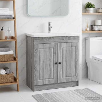 vidaXL Badkamer onder Wastafel Kast Grijs Sonoma 56 x 37,5 x, Verzenden, Nieuw