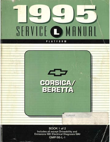 1995 CHEVROLET CORSICA | BERETTA WERKRPLAATSHANDBOEK ENGELS