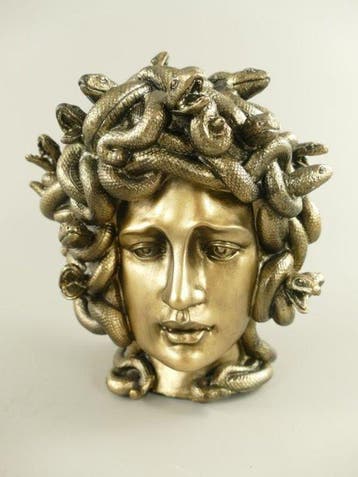 Statue, Medusa met slangen - 18 cm - Polystone, Antiek en Kunst