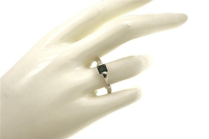 Ring - 9 kt. Witgoud - 1.00ct. tw. Toermalijn, Handtassen en Accessoires, Ringen