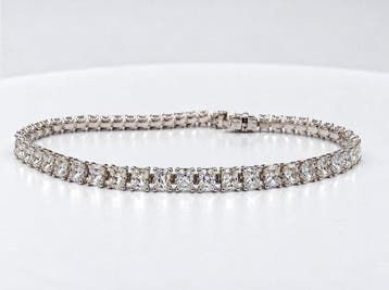 Zonder minimumprijs - Armband - 14 karaat Witgoud - 5.05ct.
