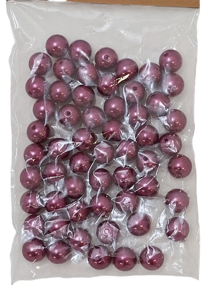 Parel rijgparels 12 mm 50 gr HBL-85-0087-050 Aubergine, Huis en Inrichting, Woonaccessoires | Kunstplanten en Kunstbloemen, Nieuw