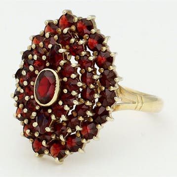 Ring - 14 karaat Geel goud - Granaat., Nieuw