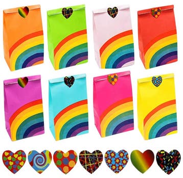 Fako Bijoux - 48 Uitdeelzakjes + Stickers - Regenboog -, Diversen, Cadeauverpakkingen, Verzenden, Nieuw