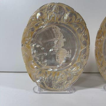 Set van 3 decoratieve vintage schoteltjes van parelmoer