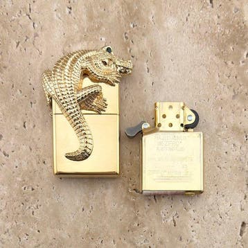 Zippo - Alligator Sculpture 3D - HP Brass Armor - Zonder