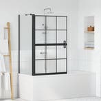 vidaXL Bad Douche Scherm Zwart en Transparant 80 x 68 x 128, Verzenden, Nieuw