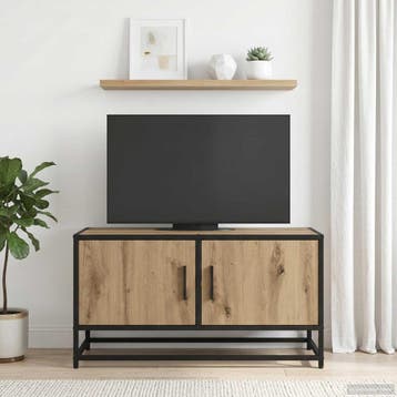 vidaXL TV Kast 80 x 34,5 x 40 cm Artisanaal eiken Bewerkt, Huis en Inrichting, Verzenden, Nieuw