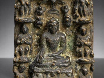 Ashtamahapratiharya - Stèle votive - sculptuur -