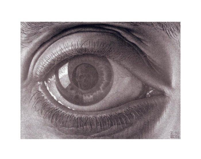 M.C. Escher - “Eye”. Gedateerd en gesigneerd in de plaat., Antiek en Kunst, Curiosa en Brocante