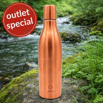 Puur koperen premium waterfles  1,15 liter/480 g - outlet, Sport en Fitness, Ophalen of Verzenden, Nieuw