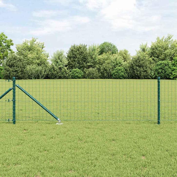 vidaXL Hekpaal met grondpen 7 st Groen Gepoedercoat staal, Tuin en Terras, Palen, Balken en Planken, Nieuw, Verzenden
