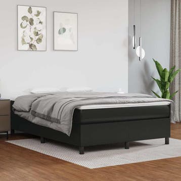 vidaXL Boxspring bed kunstleer zwart 140x200 cm, Verzenden