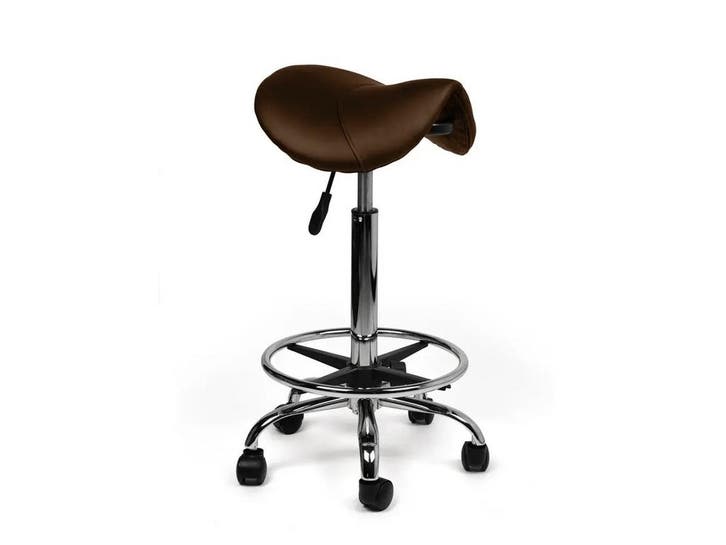 Zadelkruk Bruin - Hoge uitvoering met Voetsteun, Huis en Inrichting, Krukjes, Nieuw, In hoogte verstelbaar