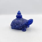 Oud-Indochinese Blue Glass Crystal Stupa op schildpadbasis