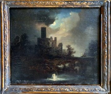 Aert van der Neer (1604-1677), Navolger van - Castle and, Antiek en Kunst, Kunst | Schilderijen | Klassiek