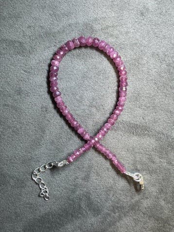 Bracelet de Rubis à facettes + Argent 925 - 28,35 carats